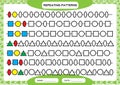 Complete repeating patterns. Worksheet for preschool kids. Practicing motor skills, improving skills tasks. Complete the