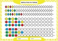 Complete repeating patterns. Worksheet for preschool kids. Practicing motor skills, improving skills tasks. Complete the