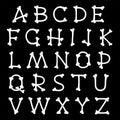 Complete set of alphabet letters shaped as bones