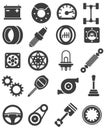 Complete set of Auto spare parts. Automobiles spare parts vector collection Royalty Free Stock Photo