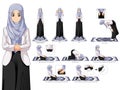 Complete Set of Muslim Woman Prayer Position Guide Step by Step Royalty Free Stock Photo