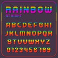 Complete set of rainbow alphabet letters