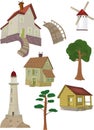 The complete set small houses Royalty Free Stock Photo