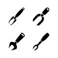 Complete set of solid notching tool icons Royalty Free Stock Photo