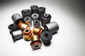 A complete set of suspension bushings for an SUV car. Car chassis spare parts.