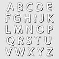 Complete set of white bloated alphabet letters