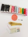 Complete Sewing Kit: Threads, Needles & Tools Royalty Free Stock Photo