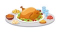 Complete Thanksgiving Dinner Spread Vector Food Illustration, vector design Generative AI Royalty Free Stock Photo