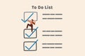 Complete to do list, accomplish project plan or finish tasks in schedule help achieve business goal and objective done, Royalty Free Stock Photo