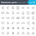 Electric and electronic circuit diagram symbols set of audio and video devices Royalty Free Stock Photo