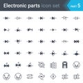 Electric and electronic circuit diagram symbols set of diodes and bridge rectifier