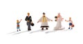 Complete wedding group of miniature people Royalty Free Stock Photo