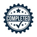 completed badge icon, finished seal vector, task done symbol Royalty Free Stock Photo