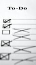 Completed and Cancelled Tasks on a To-Do List Royalty Free Stock Photo