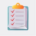 Completed Checklist on a Clipboard Illustration Royalty Free Stock Photo