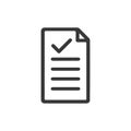 Completed Checklist Document Icon, Simple and Clean Design Royalty Free Stock Photo