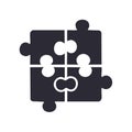 Completed Jigsaw Puzzle Square Shape Concept Icon Logo Unity Connection Idea Royalty Free Stock Photo