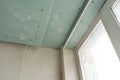 completed plastering drywalling of new house that is under construction Royalty Free Stock Photo