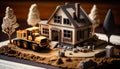 Residential Technical Drawing - Modern Home in 3D Render - ai generated