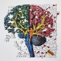 Completed puzzle with vibrant neurographic patterns