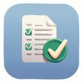 Completed Task Checklist with Approval Checkmark Icon Royalty Free Stock Photo