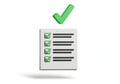 Completed task list with checkmark Royalty Free Stock Photo