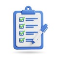 Completed task list on clipboard Royalty Free Stock Photo
