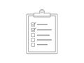 Completed task list on clipboard Royalty Free Stock Photo