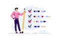 Getting things done, completed tasks or business accomplishment, finished checklist, achievement or project progression concept Royalty Free Stock Photo