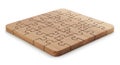 Completed Wooden Jigsaw Puzzle on White Background Royalty Free Stock Photo