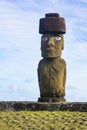 A completely restored Moai statue