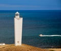 Completely white lighthouse near the ferry to kangeroo island, australia Royalty Free Stock Photo