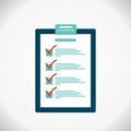 Completing checklist on clipboard. Business concept. Clipboard with checklist