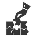 completing a puzzle piece. Vector illustration decorative design