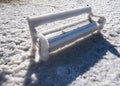 Completly frozen bench