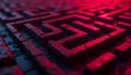Complex Abstract Labyrinth Pattern with Dark Color Gradients and Visual Depth