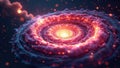 Complex algorithm visualized as swirling energy field, concept, technology background, complex