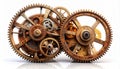 Intricate Rusty Gears of an Old Machine Royalty Free Stock Photo