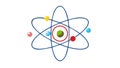 Complex Atom Icon with Multiple Orbiting Electron Shells, vector design Generative AI Royalty Free Stock Photo