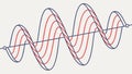 Complex Audio Waveform, Dynamic Sound Visualization, vector design Generative AI Royalty Free Stock Photo