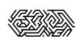 Complex Black and White Square Maze Puzzle, vector design Generative AI Royalty Free Stock Photo