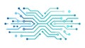 Complex Blue Circuit Board Diagram Vector Illustration, vector design Generative AI Royalty Free Stock Photo
