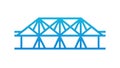 Complex Blue Metal Bridge Construction, vector design Generative AI Royalty Free Stock Photo