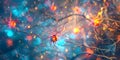 Complex brain puzzle connecting colorful neurons sparking learning and cognitive intrigue. Concept Brain Teasers, Neuron