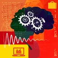 Complex Brain Working Process - Illustration Royalty Free Stock Photo