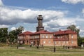 A complex of buildings of a handicraft school and a fire wagon train with a fire tower. Sviyazhsk, Tatarstan