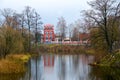 Complex of buildings of paper mill 1870 on banks of Iput River, Dobrush, Belarus