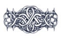 ?Complex celtic knotwork weaving forms an infinity symbol, creating an intricate and symbolic design