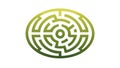 Complex Circular Maze Game Vector Icon, vector design Generative AI Royalty Free Stock Photo