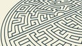 Complex Circular Maze: Intricate Labyrinth Puzzle Design, vector design Generative AI Royalty Free Stock Photo
